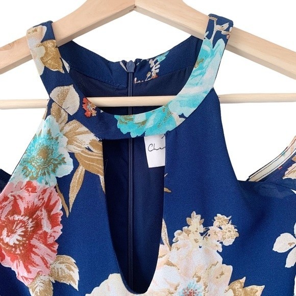 Charles Henry Cold Shoulder Blue Floral Dress Size S Women - Picture 6 of 14